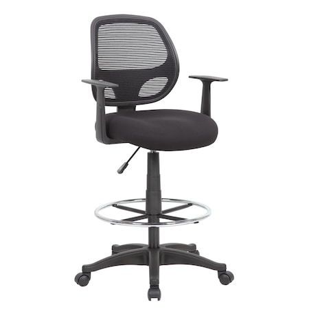 Boss Office Products Commercial Grade Mesh Drafting Chair - with Arms B16606
